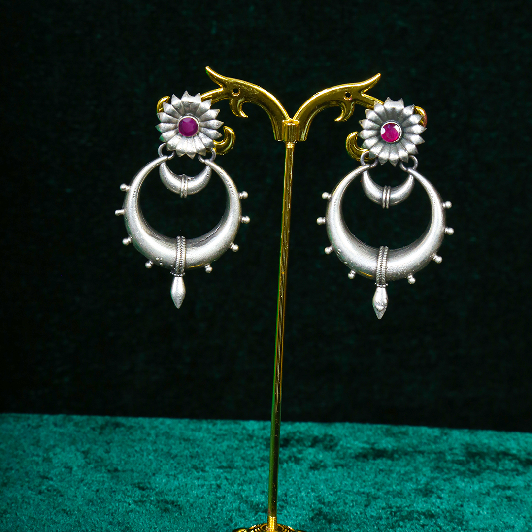 SILVER MOONBEAM HOOPS
