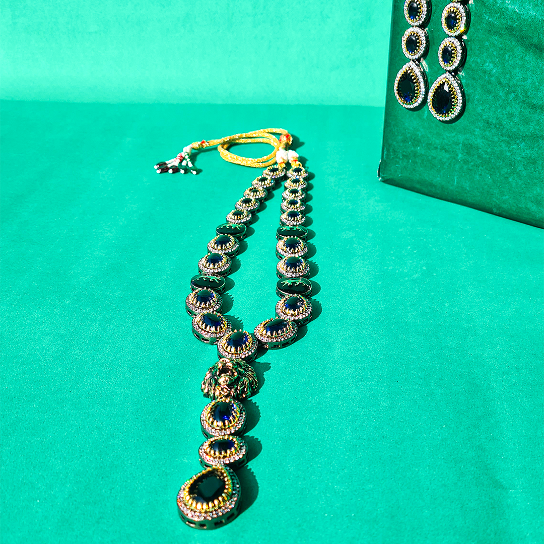 Midnight Brass Stone Necklace