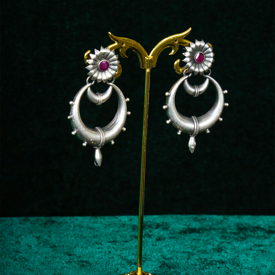 SILVER MOONBEAM HOOPS