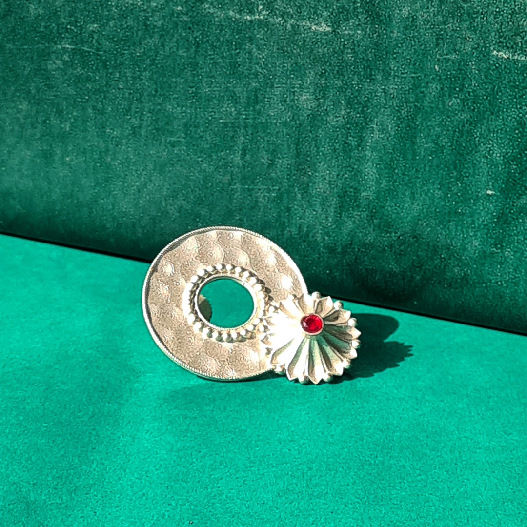 Crimson Spark Brass Studs