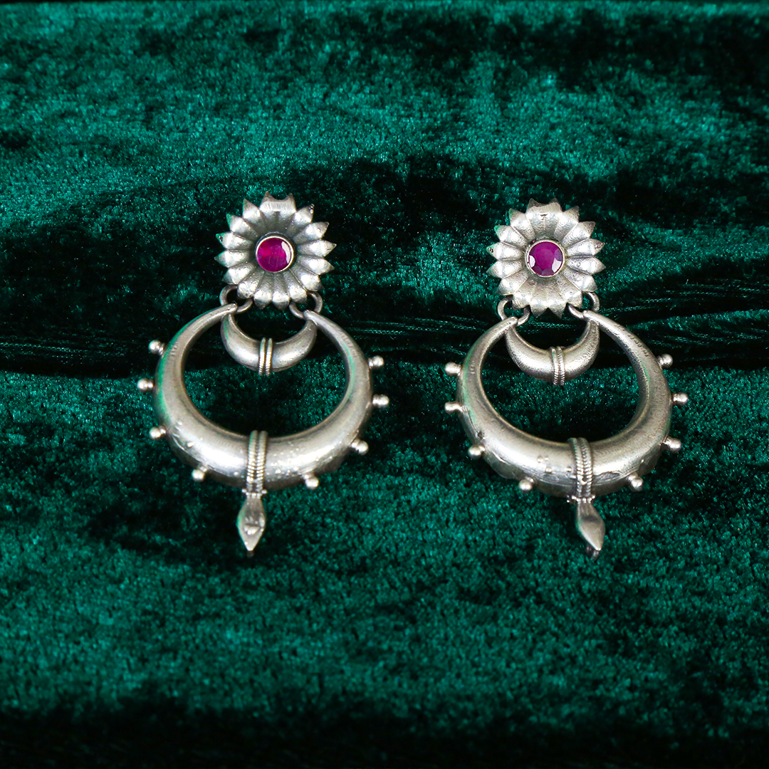 SILVER MOONBEAM HOOPS