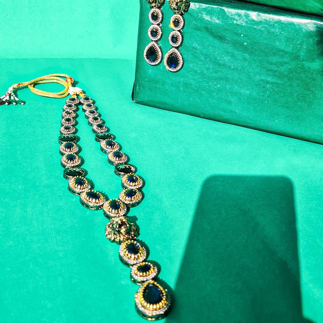 Midnight Brass Stone Necklace