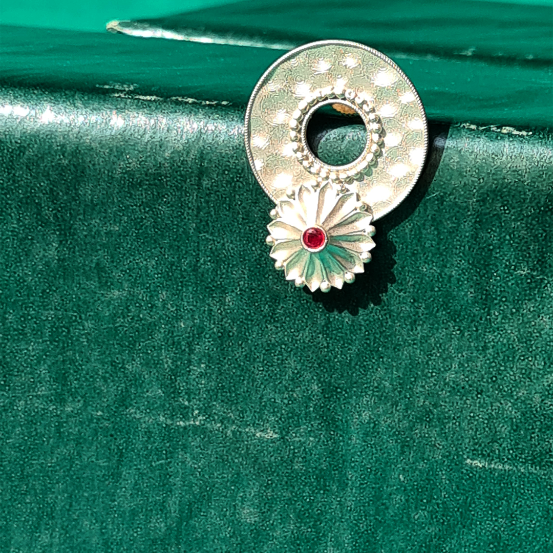 Crimson Spark Brass Studs