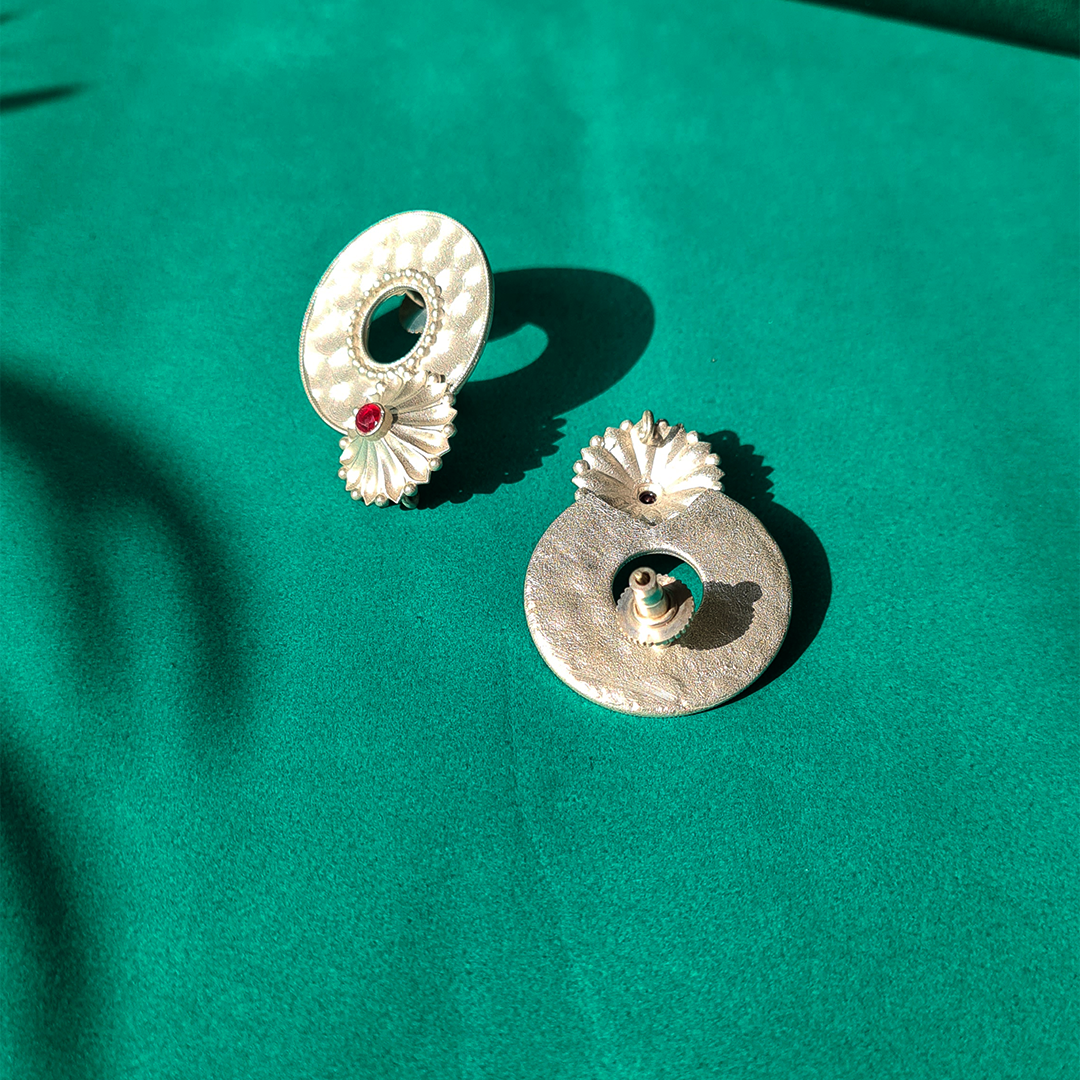 Crimson Spark Brass Studs