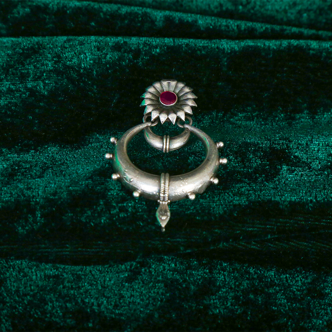 SILVER MOONBEAM HOOPS