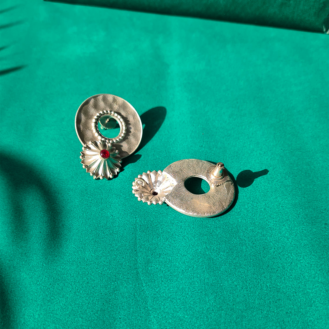 Crimson Spark Brass Studs
