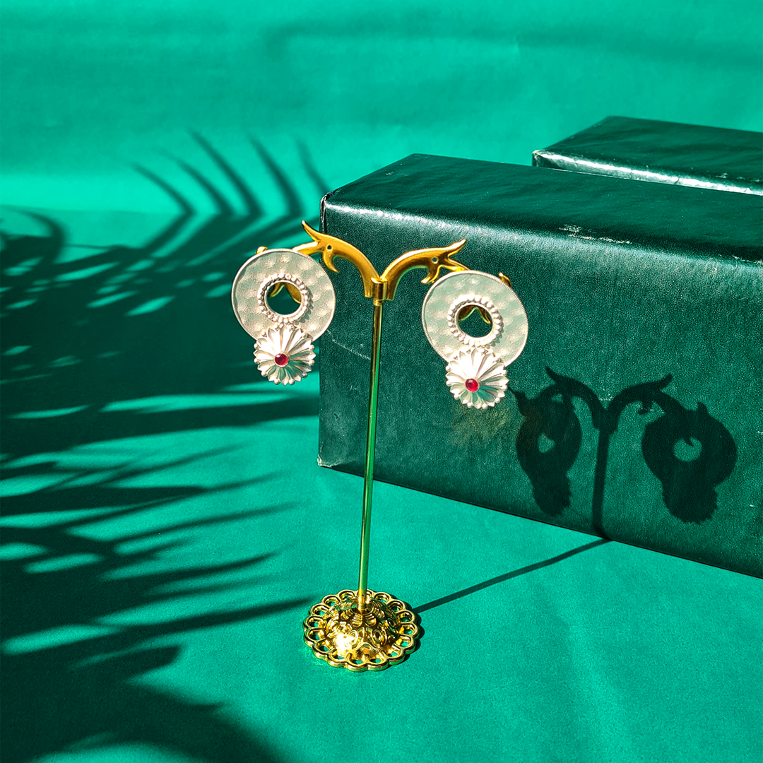 Crimson Spark Brass Studs