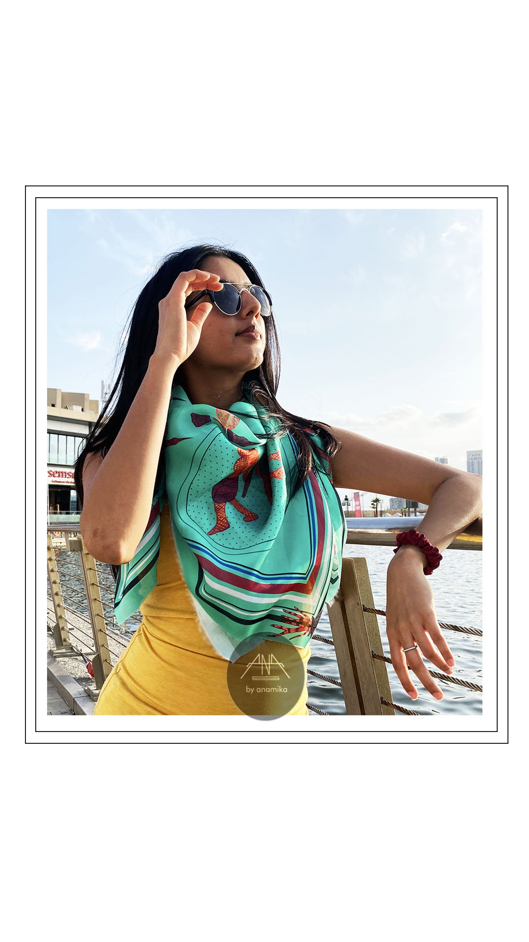 Gonds Impression 2.0 : Designer Silk Scarf (SINGLE CLICK ON PHOTO FOR ZOOM)