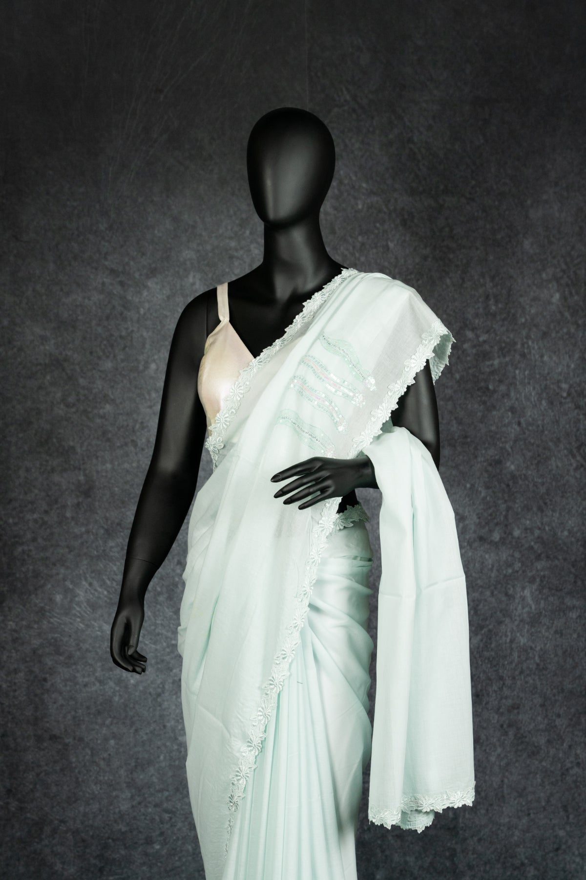 HAND EMBROIDERED : MINT MATSYA