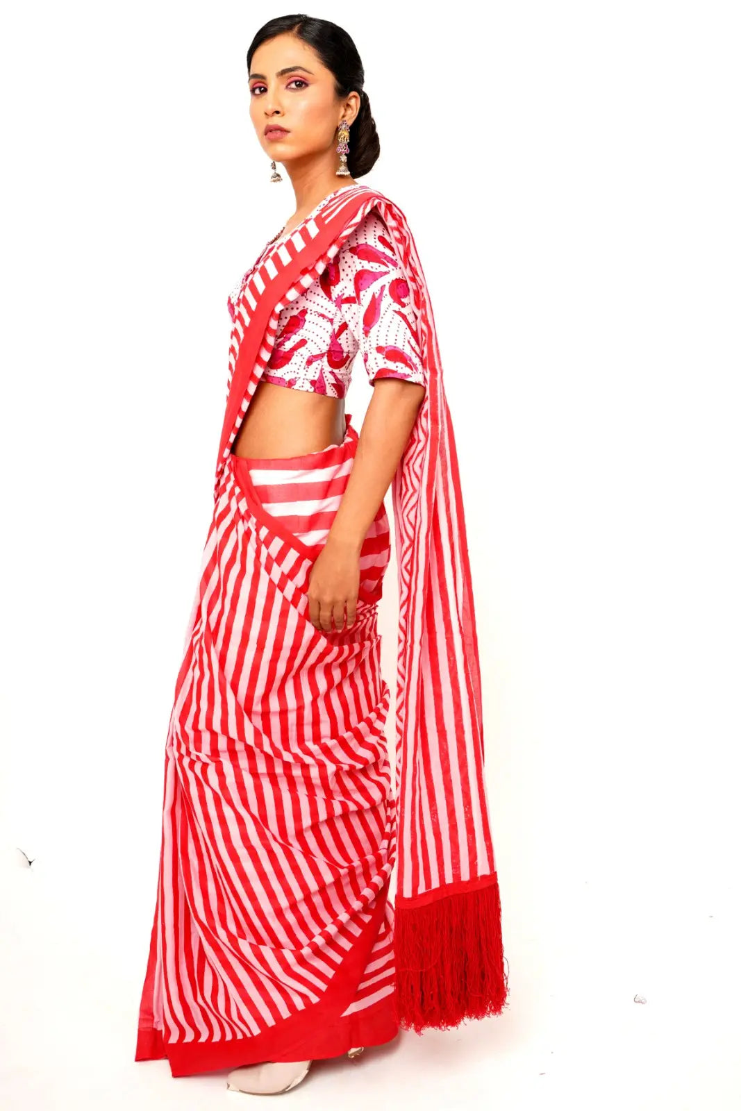 MULMUL ANCHAL : SCARLET STRIPES