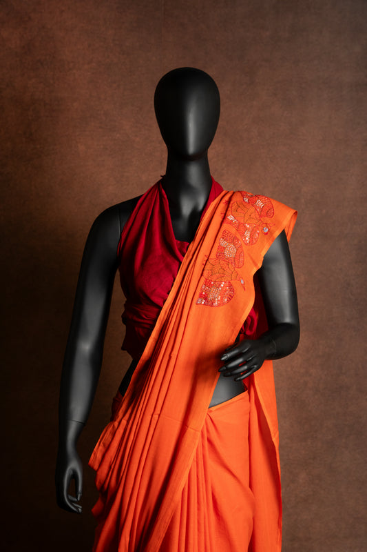 HAND EMBROIDERED : ORANGE QUEEN