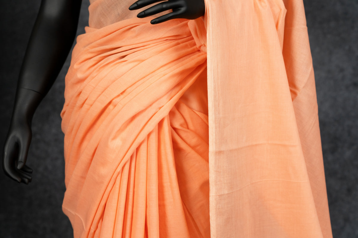 HAND EMBROIDERED : PEACH JAL PARI