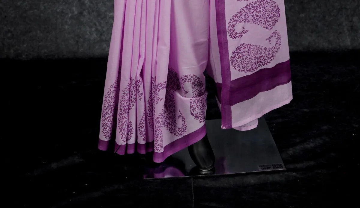 MULMUL ANCHAL : PURPLE PAISLEY