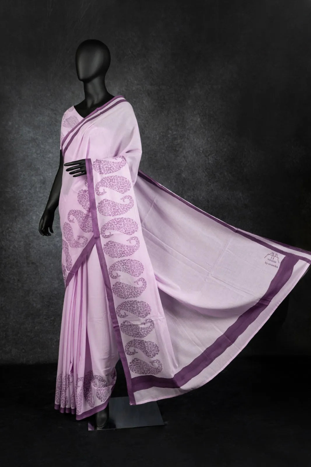 MULMUL ANCHAL : PURPLE PAISLEY
