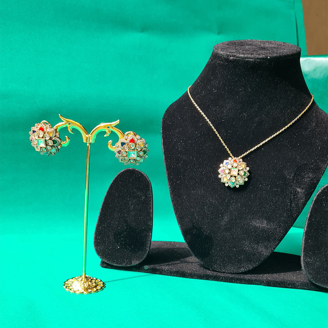 Blossom Brass White Stone Necklace