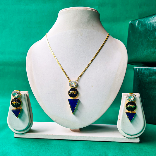 Blue Lioness Necklace