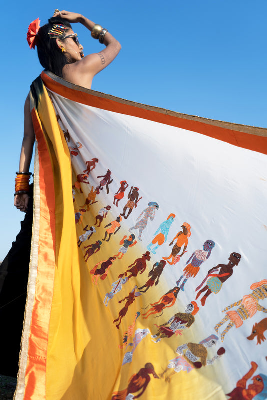 Gonds Impression : Hand Painted by Tribal Gond artist .