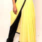 MULMUL ANCHAL : YELLOW & BLACK SAREE