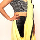 MULMUL ANCHAL : YELLOW & BLACK SAREE