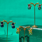 Petite White Glimmer Brass Earrings