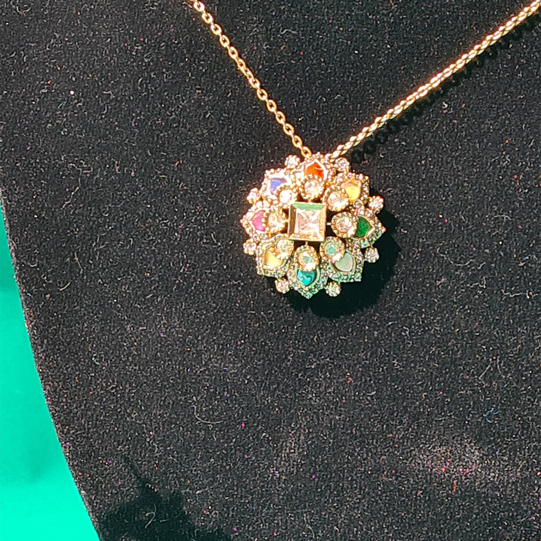 Blossom Brass White Stone Necklace