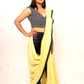 Mulmul Anchal : Yellow & Black Saree