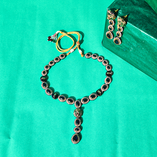 Midnight Brass Stone Necklace