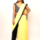 Mulmul Anchal : Yellow & Black Saree