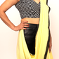 Mulmul Anchal : Yellow & Black Saree