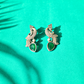 PEACOCK PLUME DROP EARRINGS