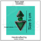 GREEN STONE TRIANGLE STUD EARRINGS