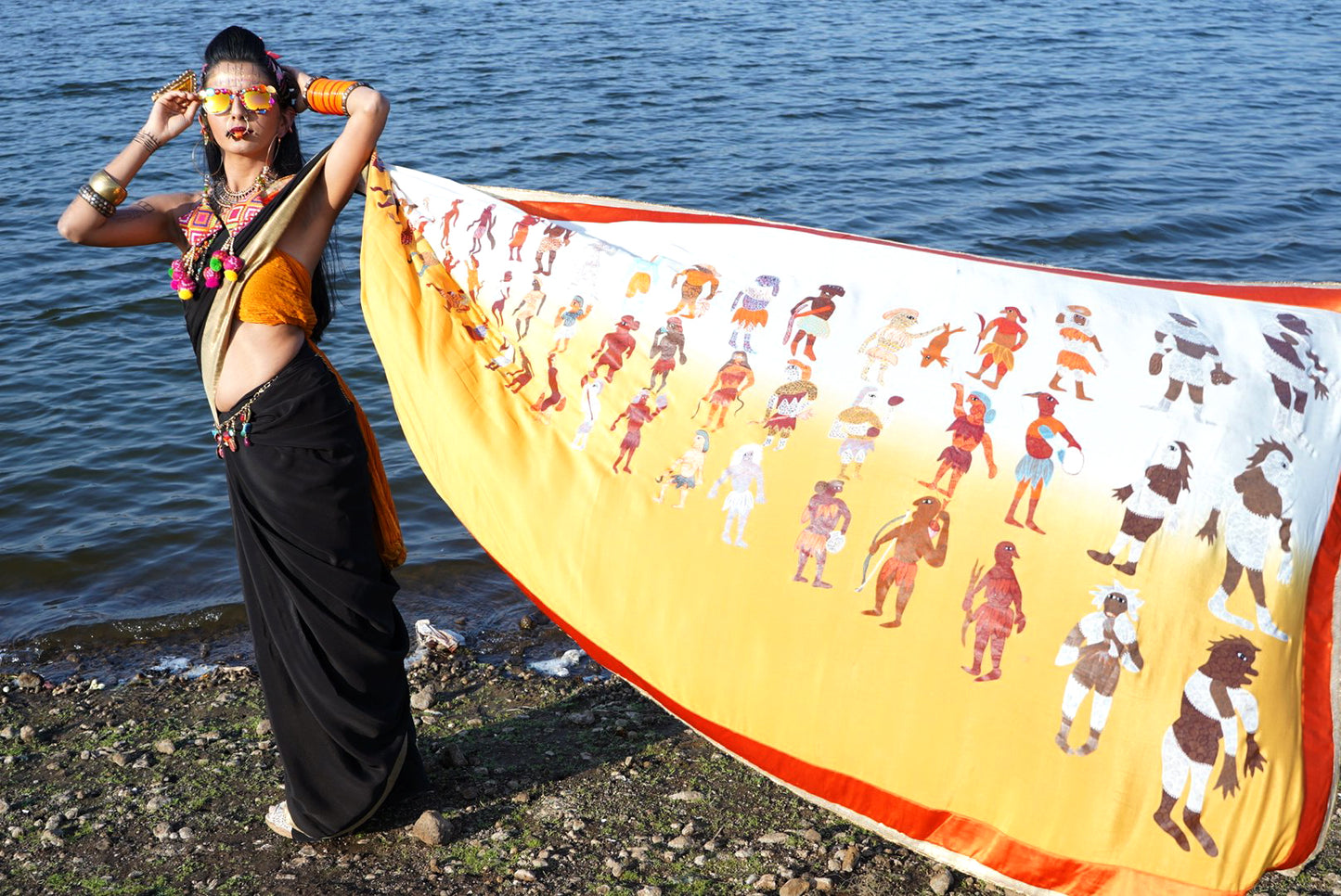 Gonds Impression : Hand Painted by Tribal Gond artist .