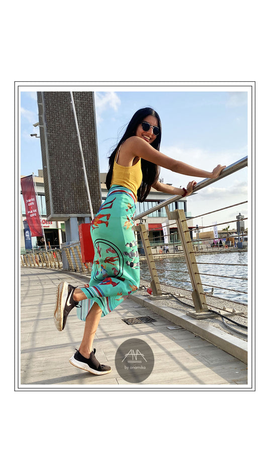 Gonds Impression 2.0 : Designer Silk Scarf (SINGLE CLICK ON PHOTO FOR ZOOM)