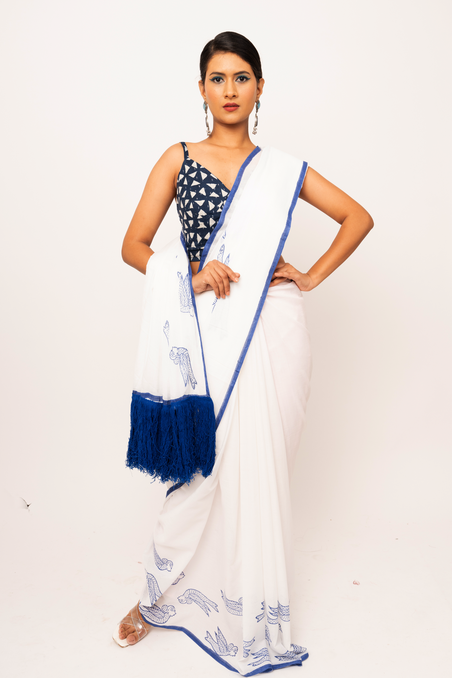 Mulmul Anchal : Blue and White