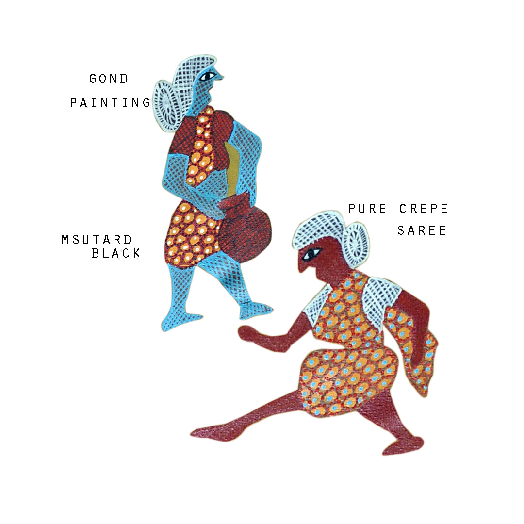 Gonds Impression : Hand Painted by Tribal Gond artist .