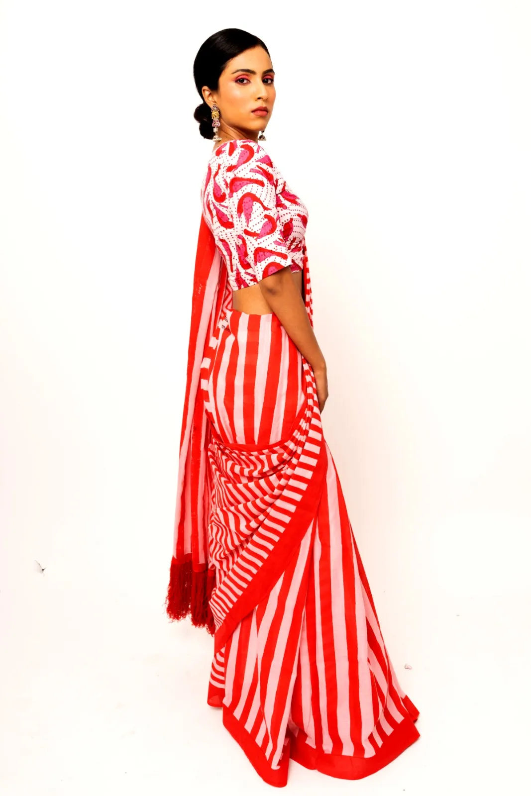 MULMUL ANCHAL : SCARLET STRIPES
