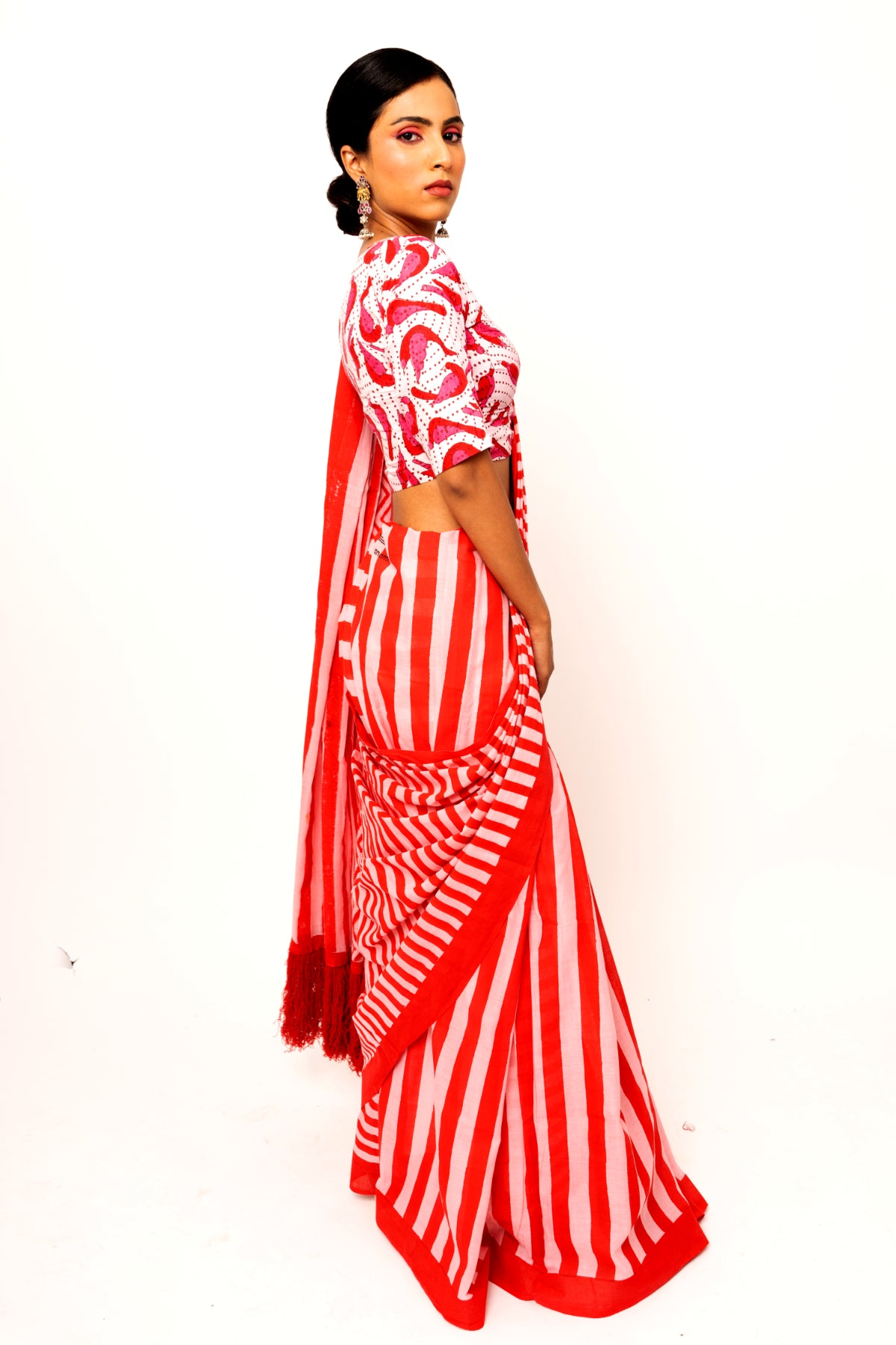 Mulmul Anchal :  SCARLET STRIPES
