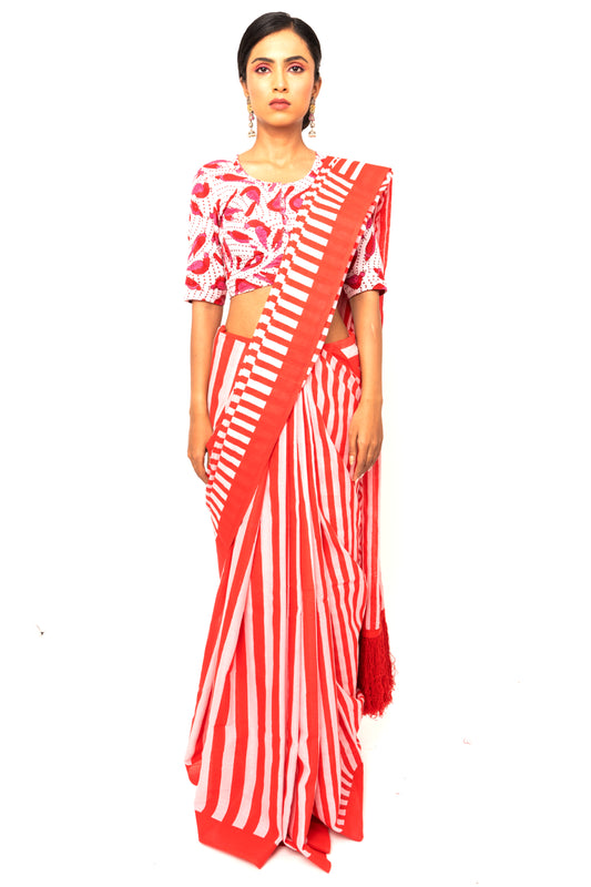 Mulmul Anchal :  SCARLET STRIPES