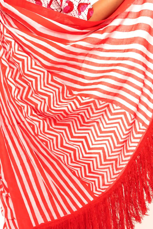MULMUL ANCHAL : SCARLET STRIPES