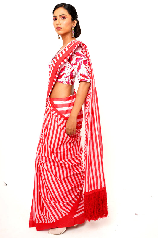 Mulmul Anchal :  SCARLET STRIPES