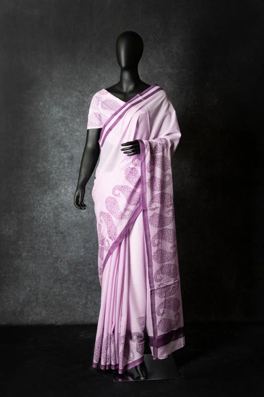 MULMUL ANCHAL : PURPLE PAISLEY