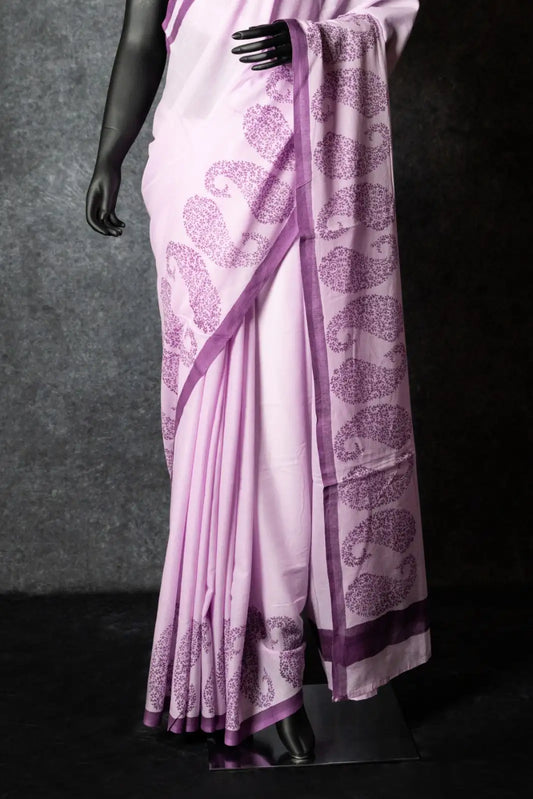 MULMUL ANCHAL : PURPLE PAISLEY